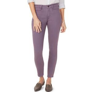 NYDJ Womens Purple Amethyst Welt Pockets Lift Tuck Ami Skinny Jeans Sz 12
